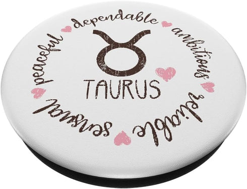 Taurus Description Apparel Men Women Funny Zodiac Sign Gift PopSockets Standard PopGrip