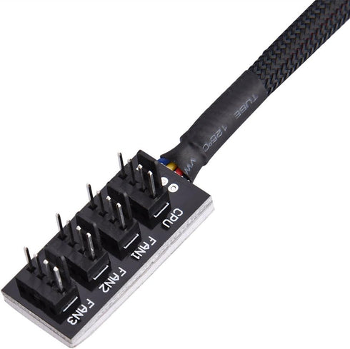Bewinner 4-Pin PWM Fan Hub, 4-pin Male for CPU Fan Power Multi Splitter Connector Cable Adapter for 12V Fans