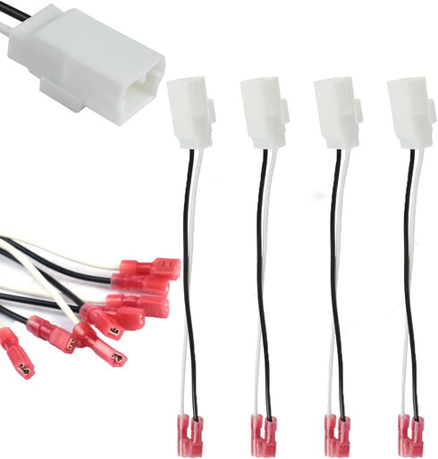 4 Pack Speaker Harness Adapter for Jeep Dodge Chrysler Models, Front Rear Door Speaker Wiring 72-6514