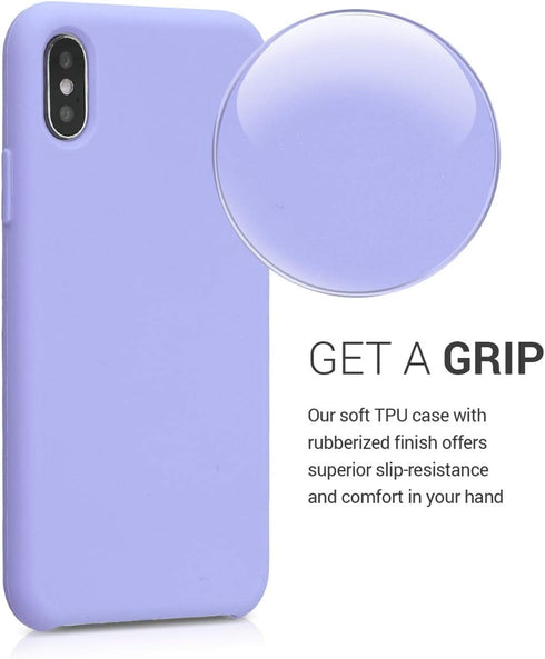 kwmobile TPU Silicone Case for Apple iPhone Xs, Soft Finish Phone Cover in Light Lavender