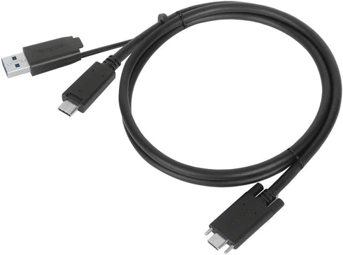 Targus 1M USB-C Male with Screw to USB-C Male Cable with USB-A Tether - ACC1133GLX