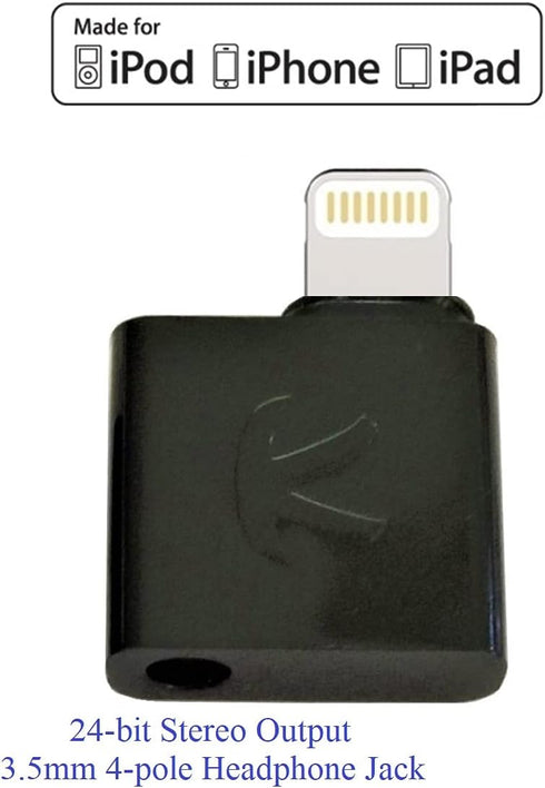 iAudioL (Black) : 24-bit, Tiny Rigid Compatible to Lightning to 3.5 mm Headphone Jack Adapter, Compatible to Lightning Connector iPhone,iPad,iPod Touch with iOS 10 or Later..