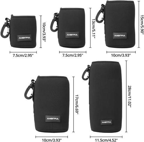 AMBITFUL Lensball Bag, Thick Protective Neoprene Lens Pouch for DSLR Camera Lens - Fits Nikon, Sigma, Sony, Fuji,