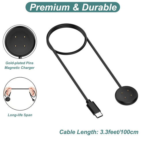 Kissmart Charger Cable for Google Pixel Watch 2 - Magnetic Charging Cable Cord (1, Black)