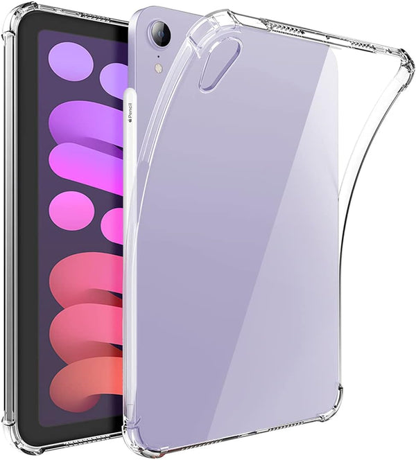 Clear Case for iPad Mini 7 A17 Pro/Mini 6 with Pencil Holder, Ultra Slim, Lightweight, Soft TPU Back Cover