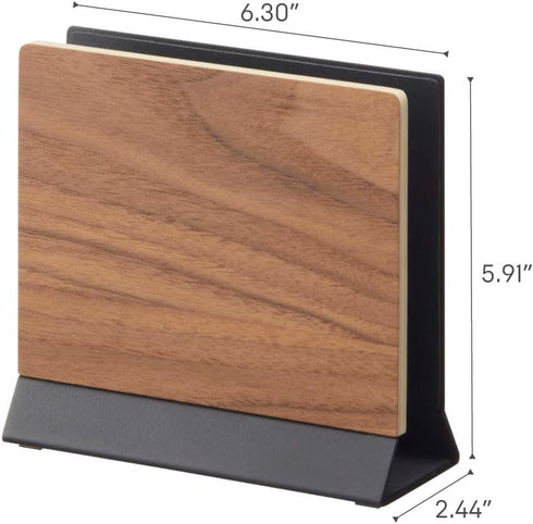 Yamazaki Home Rin Portable Laptop Holder Stand, Wooden Storage Station for Desk in Bedroom or Office