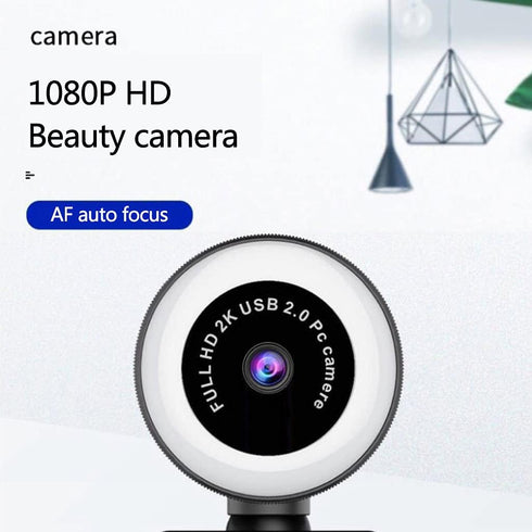 GMBYLBY 1080P/2K/720P Drive3 Beauty Webcam USB Auto for Computer Camera Free Gear Fill Light for Conferencing Streaming