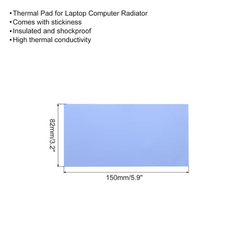 MECCANIXITY Thermal Pad 3.6W/m.K Insulated Heat Resistant High Temperature Resistant Silicone Cooling Pads 150x82x1.5mm for Laptop Computer Radiator, Blue
