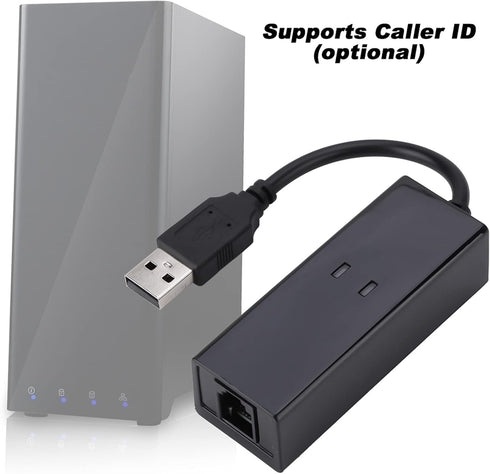 RJ11 to USB Adapter, Fax Modem USB Windows 10, External Dial Up Voice Fax Data Modem for Win7/Win8/Win10