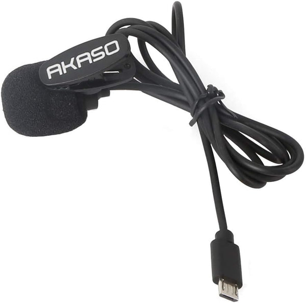 AKASO External Microphone for EK7000, Brave 4, Brave 7 LE, V50X, V50 Elite Action Cameras (Micro USB Port)