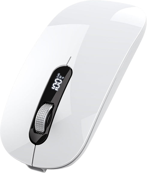 ASLDPUO Wireless Bluetooth Mouse, Bluetooth 5.0/4.0 & 2.4G Tri-Mode, Type-C Rechargeable with LED