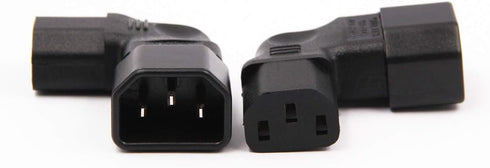 WYMECT 2-Pack C14 C13 Left Angle IEC to Power Adapter PDU Plug for LCD Wall Mount TV