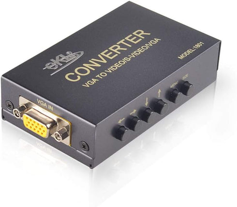 eKL VGA to AV Adapter Converter Box for Computer PC Laptop to TV Display Projector, RCA S-Video Output