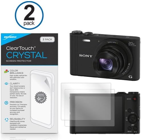 BoxWave Screen Protector for Sony Cyber-Shot DSC-WX350, ClearTouch Crystal (2-Pack), HD Film Skin