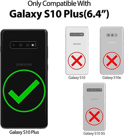GOOSPERY Mansoor Wallet Case for Samsung Galaxy S10 Plus (2019) - Hot Pink Double Sided Card Holder Flip Cover