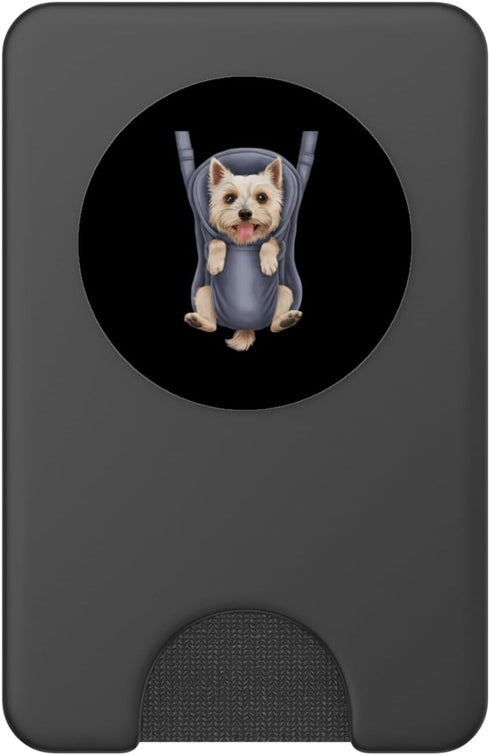 Yorkshire Terrier Puppy Lover PS Funny Yorkshire Terrier Puppy In A Baby Carrier. Dog Lover PopSockets PopWallet