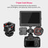 Triple Cold Shoe Mount Bracket, Camera Hot Shoe Mount Adapter with 1/4" Screw Holes for Flash Light Monitor