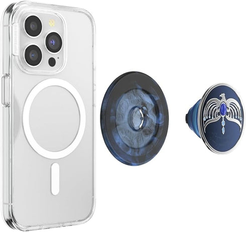 PopSockets Round Phone Grip Compatible with MagSafe, WB Harry Potter Dark Arts - Enamel Diadem, Adapter Ring Included,