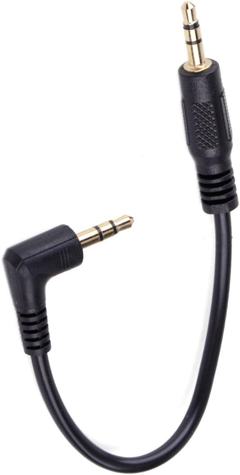 beler 0.4ft 10cm Right Angle 3.5mm Male to Male Aux Audio Cable