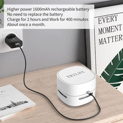 TRZLIFE Desk Vacuum, Upgraded Mini Desk Cleaner, Durable Accessory for Tiny Items and Crumbs on Desktop