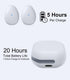 Mini Wireless Bluetooth Earbuds, Tiny Semi in-Ear Headphone for Sleep, Work, Fitness, Run, Drive, White Gray