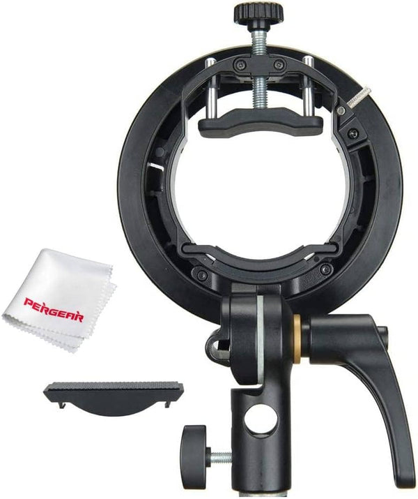 Godox S2 Speedlite S-Type Bracket Bowens Mount for Godox V1 AD200Pro AD400Pro, Precise Tilt Control and Umbrella Mount