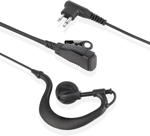 Walkie Talkie Earpiece Compatible with Motorola Single Wire Headphone Mic Earhook Headsets 2.5mm+3.5mm