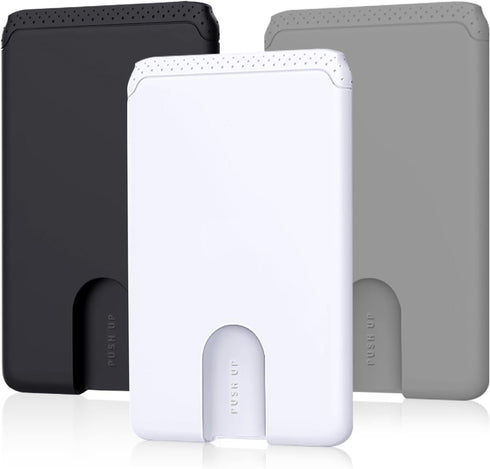 SHANSHUI 3 Pack Ultra Slim Phone Card Holder, Anti-Lost Design Stick on Wallet Compatible for iPhone and Most