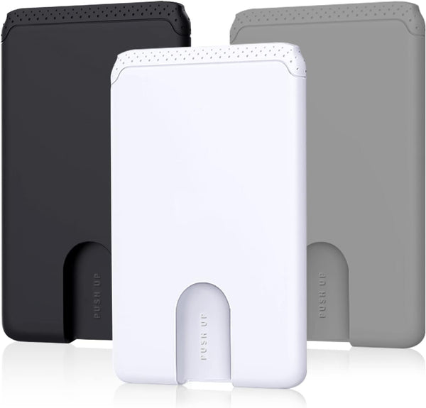 SHANSHUI 3 Pack Ultra Slim Phone Card Holder, Anti-Lost Design Stick on Wallet Compatible for iPhone and Most