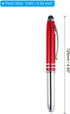 PATIKIL Ballpoint Pen with Stylus Tip and LED Flashlight, 2 Pack 3 in 1 Metal Pen Black Ink 1.0mm Medium Point Stylus Pen for Touch Screens, Red