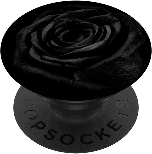 Black Rose Floral Flower - Swappable PopSockets PopGrip