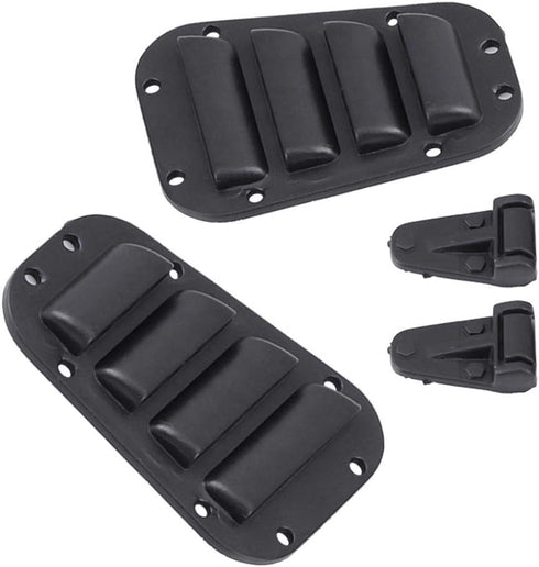 Set -4 1/10 RC Car Intake Grille & Engine Cover Hinge, Plastic Intake Grilles Engine Cover Hinges with Stickers