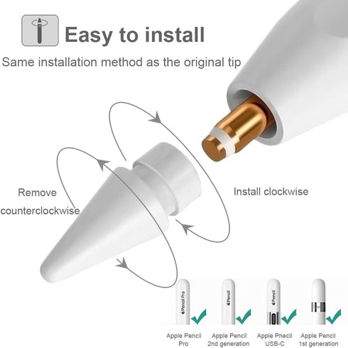 SIXFU Tips(4 Tips for Apple Pencil Tips, Apple Pencil Pro Tips, Apple Pen Tips, Case Accessories Compatible with iPad