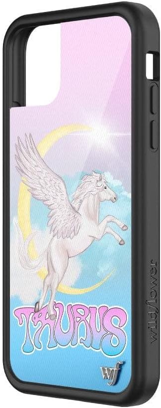 Wildflower Cases - Taurus Case, Compatible with Apple iPhone 13 | Blue, Pegasus, Moon, Sky, Zodiac, Purple, Cute - Protective Black Bumper, 4ft Drop Test Certified, Women Owned Small Business