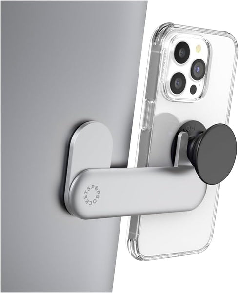 PopSockets Laptop Mount for Phone Grip, Phone Holder for Laptop - Silver