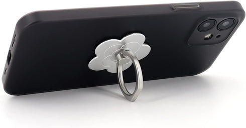 Cell Phone Ring Holder Flower Finger Ring Grip Stand 360° Rotation 180° Flip Universal Kickstand Compatible with All Smartphones (Silver Gray)