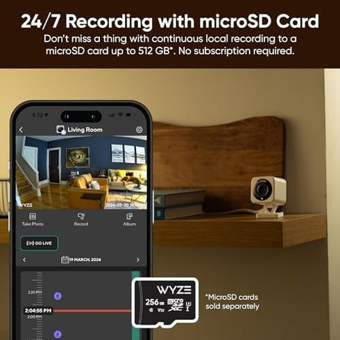 WYZE Cam v4, 2K HD Wi-Fi Smart Home Security Camera, Indoor/Outdoor, Pet/Baby Monitor, Enhanced Color Night Vision