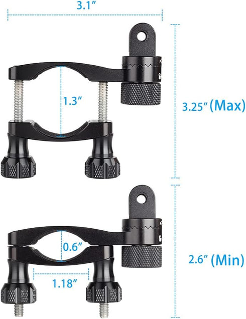 HSU Bike Handlebar Mount for Action Cameras - 360 Rotation Seat Post Compatible with GoPro Hero 13/12/11/10/9/8/7/6,