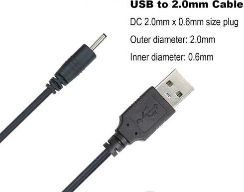 USB to DC 2.0mm Cable 3.3ft, Type A Male to DC 2.0mm Power Adapter Connector for Charging Phones, Headphones, Speakers
