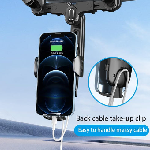 360 Rotatable and Retractable Car Phone Mount, Anti-Shake Design, Compatible with Samsung, iPhone, Sony
