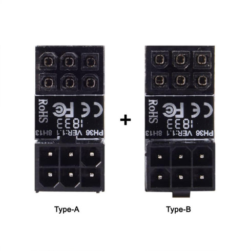 chenyang 2 Pack ATX 6Pin 180 Degree Angled Power Connector Adapter for GPU Graphics Card