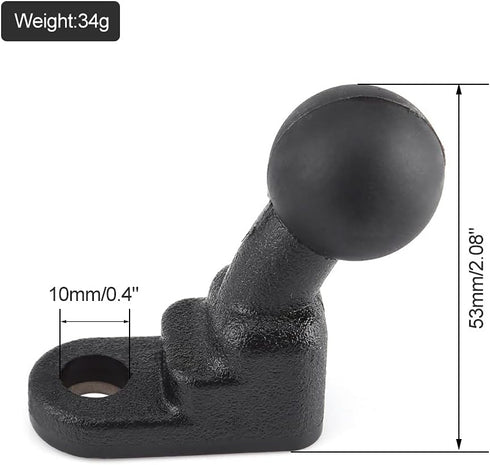 Keenso Universal Motorcycle Mirror Base Mounts Bracket - Fixed Base Ball Holder, GPS Windshield Mount with 10mm Hole