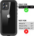 for iPhone 12 Mini Waterproof Case with Built-in Screen Protector, Shockproof Dustproof Full Body Protective IP68 Waterproof Phone Case for iPhone 12 Mini 5.4 inch (Black/Clear)
