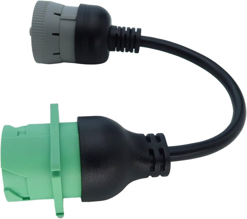 6pin J1708 to Type2 Green 9pin J1939 Adapter Cable for Trucker and Car 1ft/30cm