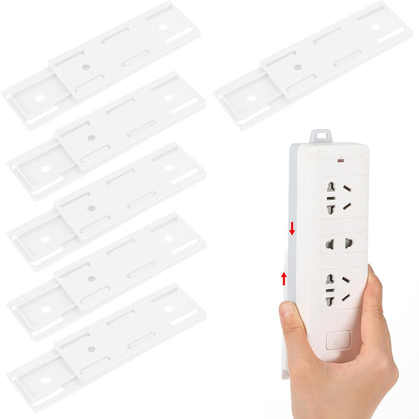 Giantree 6 Pack Self Adhesive Power Strip Holder, Punch Free Socket Holder for Kitchen Home Office