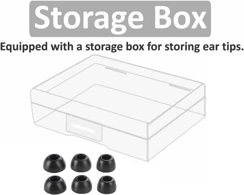 Memory Foam Ear Tips for JBL Tune 230NC TWS Earbuds, Noise Cancelling, 3 Sizes, 3 Pairs, Black - LMS 214