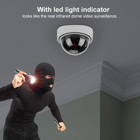 Outdoor Indoor Fake Camera, Wireless Home Security Dome Simulated Surveillance Camera for Homes & Business