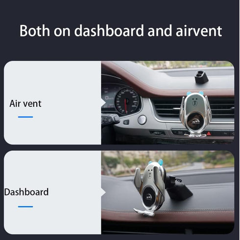 Wireless Car Charger - Automatic Clamping 15W Fast Charging for iPhone and Samsung Devices
