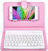Portable Bluetooth Keyboard with Leather Case, Universal Detachable Flip Case and Stand for Smart Phones