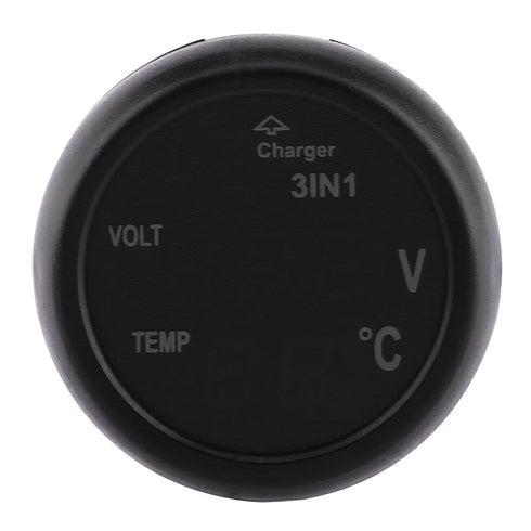 Digital Voltage Temperature Monitor, 12V to 24V 3in1 Dual USB Car Battery Voltage Tester (Blue + Red)